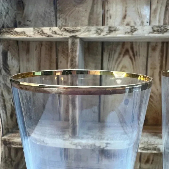 Ritzenhoff Tall Gilt Glasses, Beer Glass Pilsner Champagne 90’s Gold Face - Picture 5 of 16